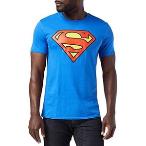 DC COMICS Heren Superman Logo T-shirt, Royal Blauw, S