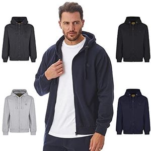 Iron Mountain Heren hoodie van milieuvriendelijke gerecyclede wol, pluisvrij, flexibel en comfortabel, met ritssluiting, marineblauw, maat XL
