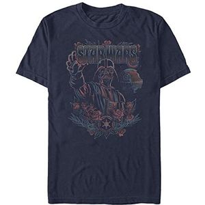 Star Wars Boho Vader Organic T-shirt à manches courtes unisexe, Bleu marine, XXL