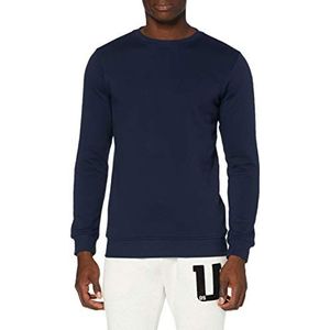 Urban Classics Heren sweatshirt Organic Basic Crew Bio katoen pullover in vele kleuren maten S-5XL, Navy Blauw