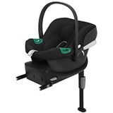 CYBEX Aton B2 i-Size beschermhoes met Base One, vanaf de geboorte tot ca. 24 maanden, max. 13 kg, Isofix-basis en verloopkussen voor pasgeborenen inbegrepen, compatibel met SensorSafe, Volcano Black