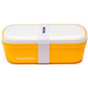 PANTONE™ Bento lunchbox met scheidingswand en ventilatieventiel, lunchbox voor kantoor, school en universiteit, luchtdichte doos voor schiscetta, lunch, 12 x 7 x 20,7 cm, geel