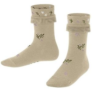 FALKE Country Flower Katoenen wol, duurzaam, dun, fantasiemotief, 1 paar sokken, uniseks, kinderen (1 stuk), Beige (Beige Melange 4083)