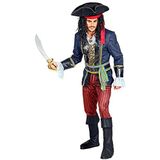 Widmann - Kapitein piratenkostuum jas met vest en overhemd, broek, riem met gesp en sjaal, laarzenovertrek, hoed met bandana, carnaval, themafeest