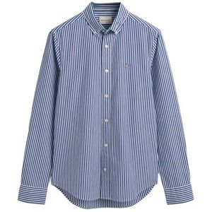 GANT Gestreept popeline overhemd voor heren, smalle pasvorm, College Blauw