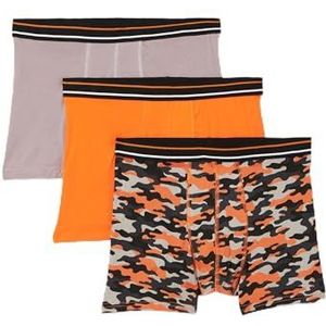 Koton Set van 3 boxershorts met camouflageprint voor heren, Oranje Design (2d0)