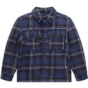 TOM TAILOR Garçon T-shirt pour enfant avec motif à carreaux 1033351, 30256 - Blue Coal Grey Big Check, 128