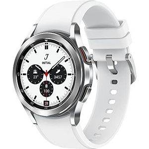 Samsung Galaxy Watch4 Classic Smartwatch, rond, LTE Wear OS, draaibare lunette, fitnesstracker, 42 mm, zilver