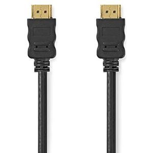 Nedis High Speed HDMI-kabel met Ethernet, HDMI™-aansluiting, HDMI™-aansluiting, 4 K @30 Hz, 10,2 Gbit/s, 1,00 m, rond, PVC, zwart, plastic zak