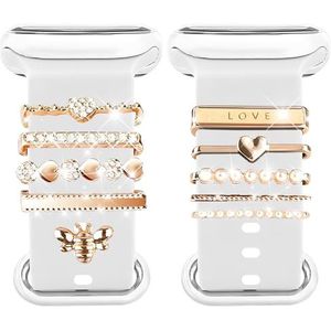 Joycabin Bedelarmband - Metalen ornament met gesp - Voor Apple Watch Series 8 7 6 5 4 3 2 1