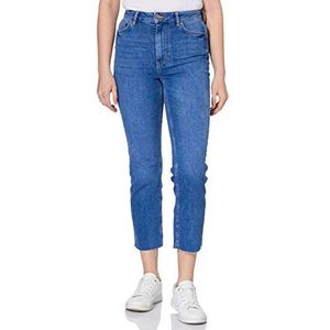 PIECES Pcdelly Hw Straight Electric Blue vrouwen Jeans, denim medium blauw