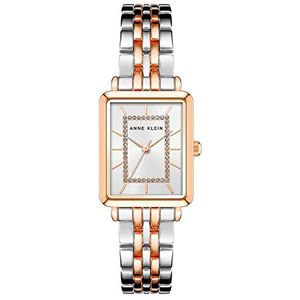 ANNE KLEIN Dameshorloge met pailletten, zilver/roségoud, armband