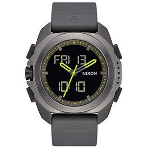 NIXON Ripley A1267 - Heren Analog/Digital Adventure Watch (47 mm Watch Face, 23 mm PU/Rubber/Siliconen Band), Gunmetal, Talla única, band, Geweer, Band