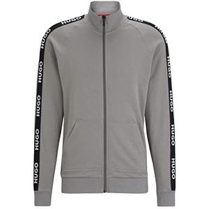 HUGO Sporty Logo Jacketzp loungewear jas voor heren, Grijs - Medium Grey