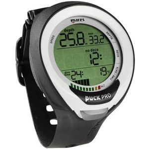 Mares Puck Pro horloge voor volwassenen, met duikcomputer, wit/zwart, eenheidsmaat