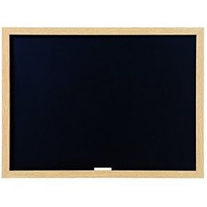 Bi-Office Optimum - Krijtbord, zwart, 60 x 45 cm, frame van MDF, eiken