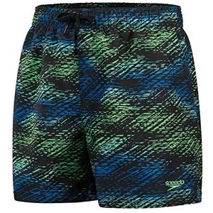 Speedo Watershort Print 13 inch board shorts, zwart/blauw, XS jongens, zwart/blauw, één maat, Zwart/Blauw