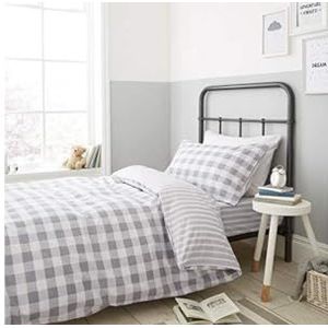 Bianca Fine Linens Hoeslaken voor slaapkamer, geruit en gestreept, 25 cm, grijs