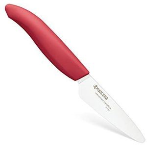 Kyocera FK-075-WH RD Klein officemes, rood handvat, wit keramisch mes, 7,5 cm