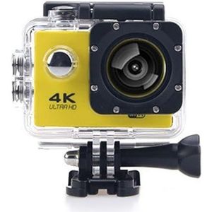 ZHUTA 4K HD 2.0"" actiecamera 8MP wifi waterdicht 30m met accessoires voor zwemmen, duiken, fietsen, motorfietsen enz. (geel)