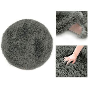 AmeliaHome Lamsvacht tapijt Shaggy lamsvel tapijt antraciet Ø 60 cm