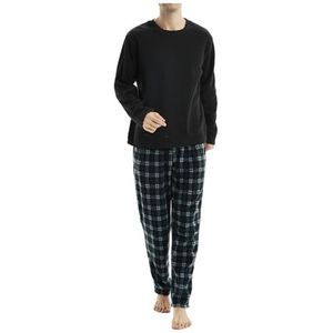 SaneShoppe Thermo-pyjama voor heren, met bovendeel en fleecebroek, bordeaux, Bordeaux