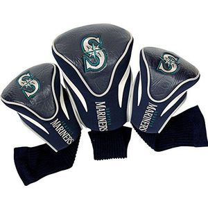 Team Golf MLB Seattle Mariners Contour Lot de 3 couvre-clubs de golf numérotés 1, 3 et X, compatibles avec les pilotes surdimensionnés, les clubs utilitaires, de sauvetage et de parcours, doublure en