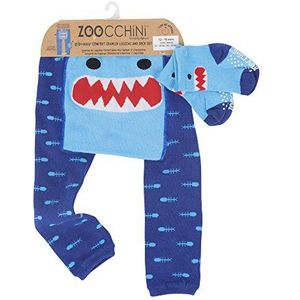 Zoocchini Zo-12501 Set bestaande uit leggings en sokken, antislip, haai, 6-12 maanden