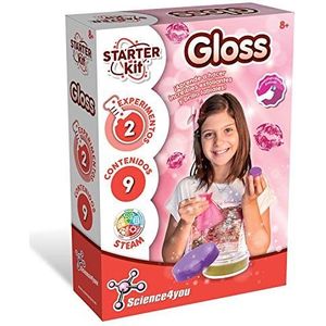 Science4you Lipgloss starterset – maak je eigen lippen, wetenschappelijk en educatief speelgoed, cosmetisch spel, dermatologisch getest, 2 eenvoudige en grappige experimenten voor kinderen van 8 jaar