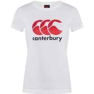 Canterbury CCC T-shirt met logo voor dames, Briljant wit