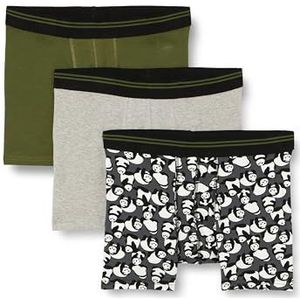 Koton Set van 3 kleurrijke bedrukte panda-boxershorts voor heren, Grijs design (0d4)