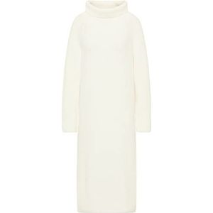 LYNNEA 25825300-LY02 Robe midi en tricot à manches longues pour femme Blanc Taille XL/XXL, Robe midi en tricot à manches longues, XL-XXL