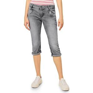 Street One Jeans 3/4 Femme, Grey Heavy Random Bleach, 25W / 22L