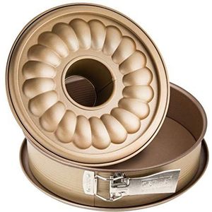 Zenker, 7352 springvorm AA8Ø 26 cm MOJAVE GOLD ronde taartvorm met platte bodem en stalen buis ronde cakevorm met keramische antiaanbaklaag (mahoniekleur/goud), hoeveelheid: 1 stuk