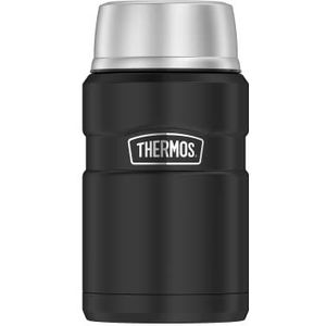 Thermos Stainless King Thermoscontainer van roestvrij staal, 0,71 liter, matzwart, roestvrij staal