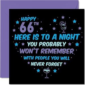 Won't Remember, grappige verjaardagskaart voor 66e verjaardag voor mannen en vrouwen, verjaardagskaart voor papa, mama, tante, oom, opa, 145 mm x 145 mm