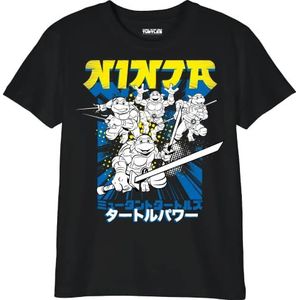 Tortues Ninja T-shirt voor jongens, zwart.