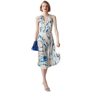 IPEKYOL Watercolor damesjurk, blauw, maat 36, Blauw