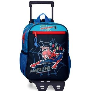 Marvel Totally Awesome Bagage - messenger bag voor jongens, Blauw, Rugzak 28 + trolley
