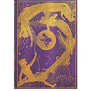 Paperblanks Kalender 12 maanden 2022 violet Fairy | horizontaal | Midi (130 × 180 mm)