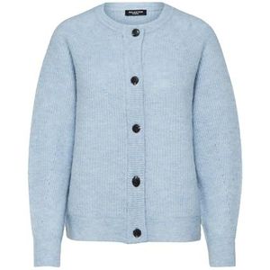 SELECTED FEMME Slflulu Ls Knit B Noos Cardigan voor dames, Blauw (Cashmere Blue/Detail: Melange)