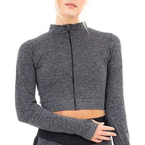 M17 Jas Dames Marl Seamless Dames, zwart.