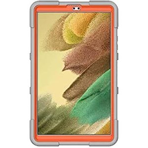 Samsung Tab A7lite 8.7 T225/T220 (2021) Coque avec support, robuste, résistante aux chocs, coque hybride à trois couches, softshell, Apple Tablet, étui en silicone (gris + orange)