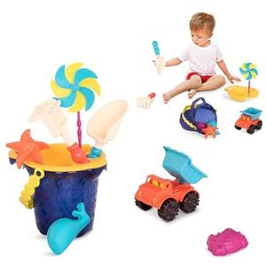 B. toys Sands Ahoy strandspeelgoedset, middelgrote emmer met 9 unieke water- en zandspeelgoed, voor kinderen vanaf 18 maanden