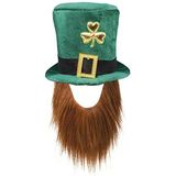 Boland 44907 Leprechaun hoed met baard hoed hoed Ierland St. Patricks Day geluksbrenger carnaval themafeest