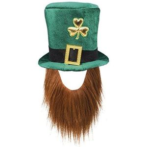 Boland 44907 Leprechaun hoed met baard hoed hoed Ierland St. Patricks Day geluksbrenger carnaval themafeest