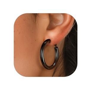 PROSTEEL Creoolse damesring, groot, 30 mm/40 mm/60 mm/80 mm, ring van roestvrij staal/verguld, hoepeloorbellen voor dames