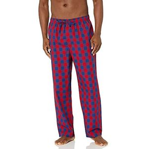 Nautica Zachte geweven 100% katoen elastische taille pyjama pyjama pyjama broek heren, Rood