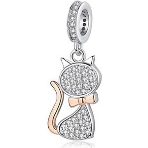 Charm New 2024 MariaFonte hanger kat zirkonia hanger originele aanbiedingen charmante kraal zilver 925 mama kraal compatibel roze geluksbrenger familie Kerstmis vrouw gouden armband meisje zus