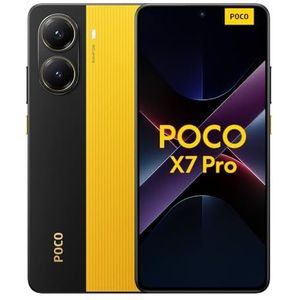 Xiaomi POCO X7 Pro Smartphone, 12 + 256 GB, geel, 50 MP handcamera met OIS, 6000 mAh (type) batterij met 90 W HyperCharge, IP68, AI-functies (niet meegeleverd)
